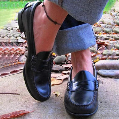Vintage-Leder-Loafer