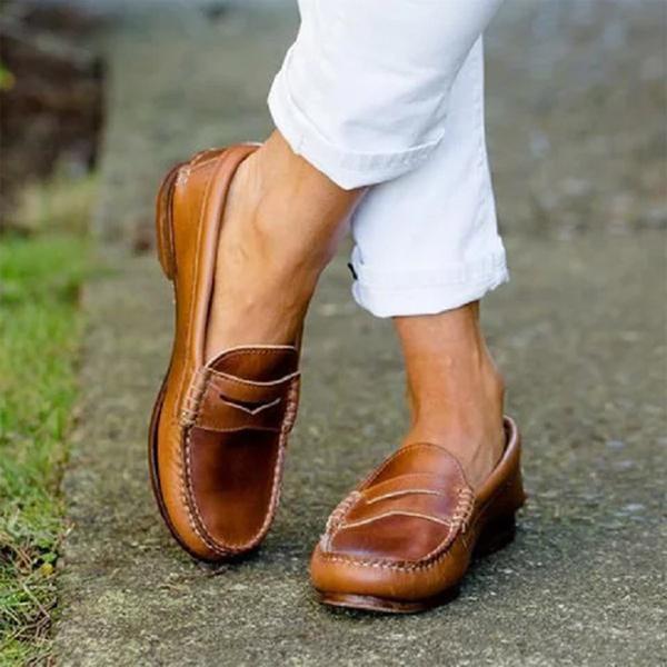 Vintage-Leder-Loafer