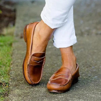 Vintage-Leder-Loafer